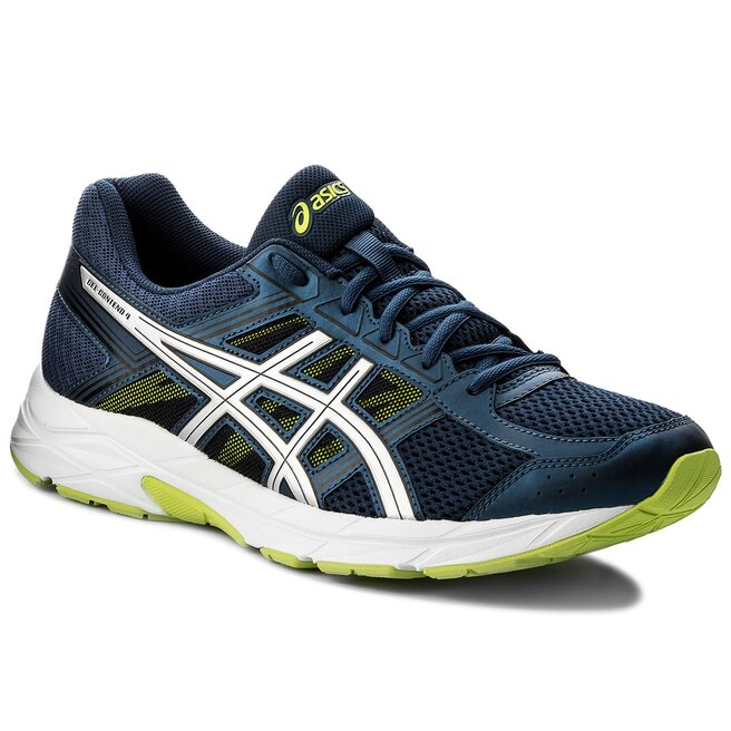 Buty Asics Gel Contend 4 T715N Dark Blue Silver Safety Yellow 4993