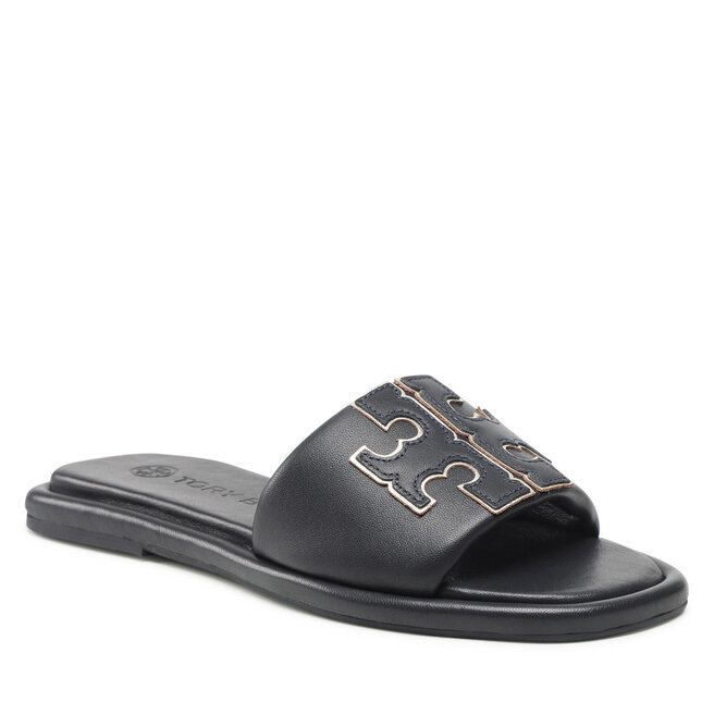 Șlapi Tory Burch Doublet Sport Slide 79985 Perfect Navy/Gold 402 402 imagine noua