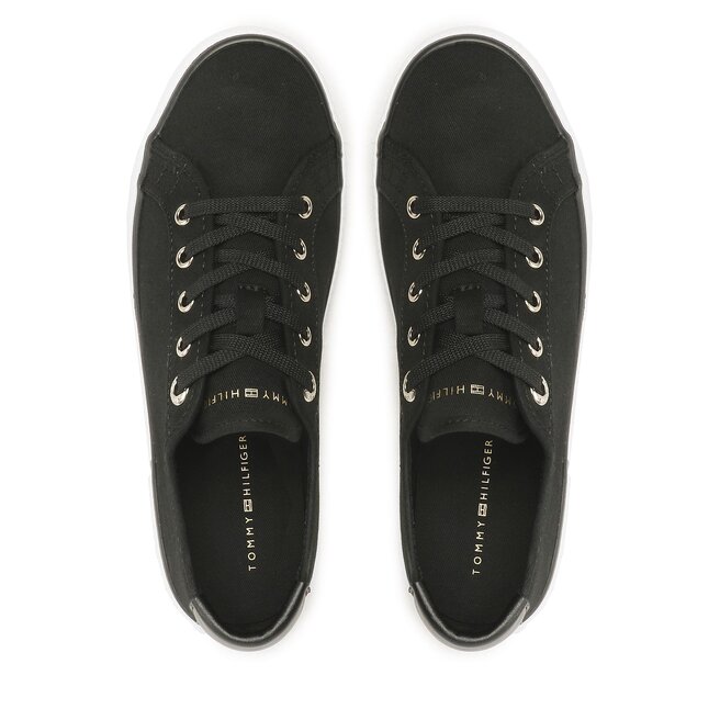 Tommy Hilfiger Sneakers aus Stoff Tommy Hilfiger Lace Up Vulc Sneaker Bl FW0FW07248 Black BDS