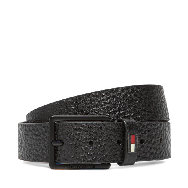 Pasek Męski Tommy Jeans Tjm Elevated Flag Leather 3.5 - Czarny