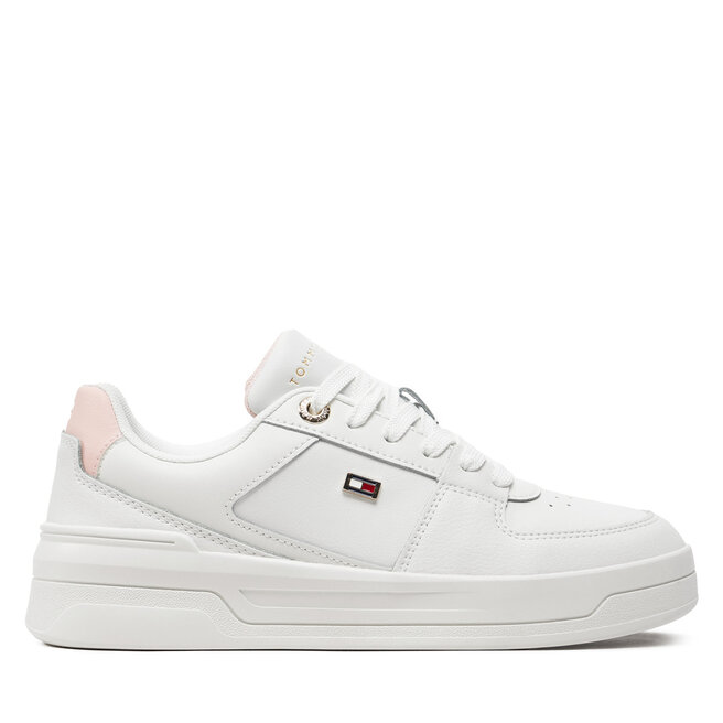 Sneakersy Tommy Hilfiger Flag Basket Sneaker - Écru