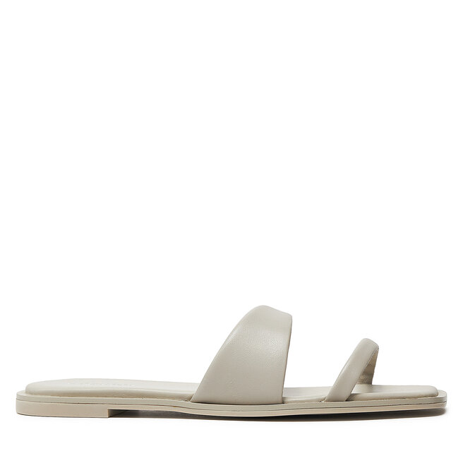Klapki Calvin Klein Flat Slide Lth - Beżowy