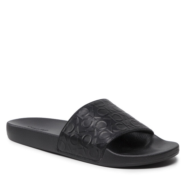Șlapi Calvin Klein Jeans Pool Slide High Freq HM0HM00460 Ck Black BEH BEH imagine noua