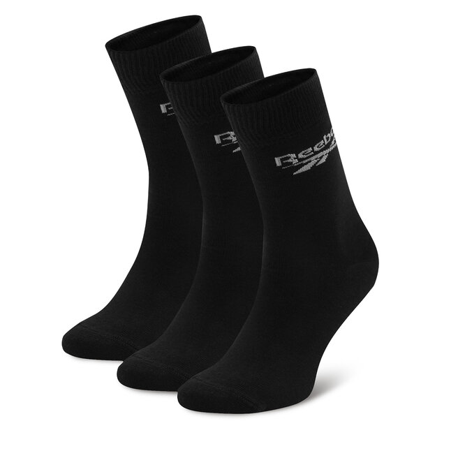 Zestaw 3 par wysokich skarpet unisex Reebok - (3-pack) Czarny