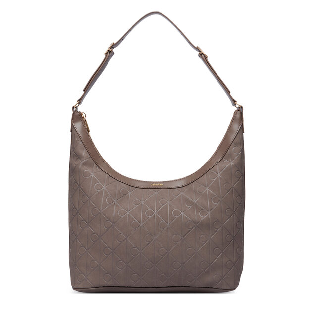 Torebka Calvin Klein Emblem Aop Sueded M Shoulder Bag LV04F3881G Beżowy -