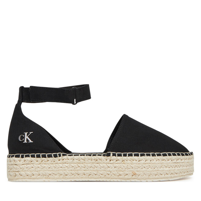 Espadryle Calvin Klein Jeans Flatform Espadrille Sling Mg - Czarny