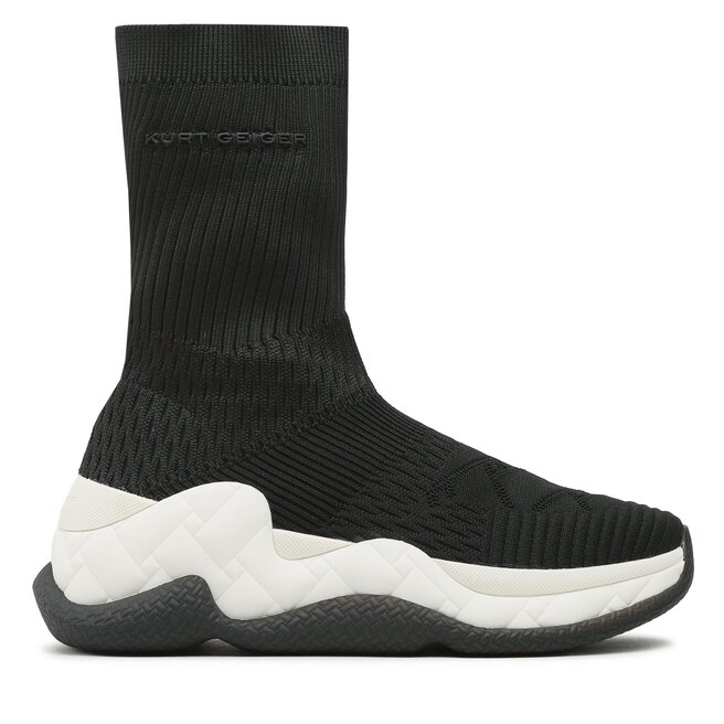 Kurt Geiger Polokozačky Kurt Geiger London Knit Sock 9106601609 Blk/White
