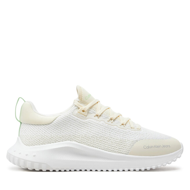 Sneakersy Calvin Klein Jeans Eva Runner Low Sock Kt In Mtr - Écru