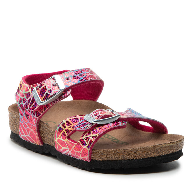 Sandale Birkenstock Rio Kids 1022256 Flashy Hologram Pink