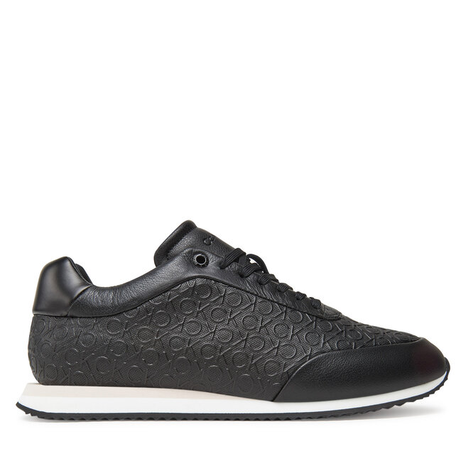 Sneakersy Calvin Klein Runner Lace Up Mono Pu - Czarny