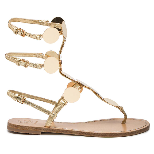 Tory burch patos metallic disk 2025 gladiator sandal