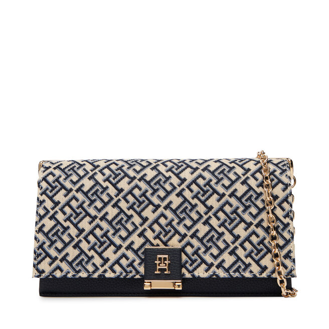 Torebka Tommy Hilfiger Th Her Chain Cross Jacqu AW0AW18637 Granatowy -