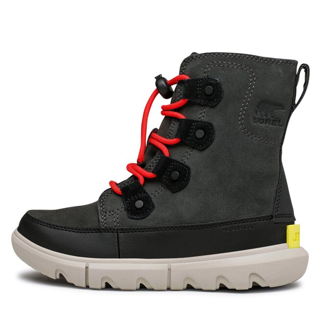 Śniegowce Sorel Youth Sorel Explorer Lace Wp NY4897093 Czarny