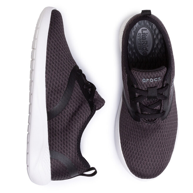 Halbschuhe Crocs Literide Mesh Lace W 205726 Black White eschuhe