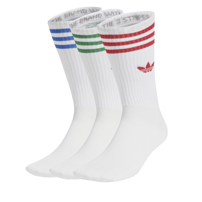 Zestaw 3 par wysokich skarpet unisex adidas High Crew - Biały