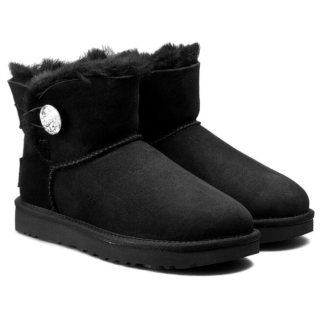 izme za snijeg Ugg W Mini Bailey Button Bling 1016554 W Blk