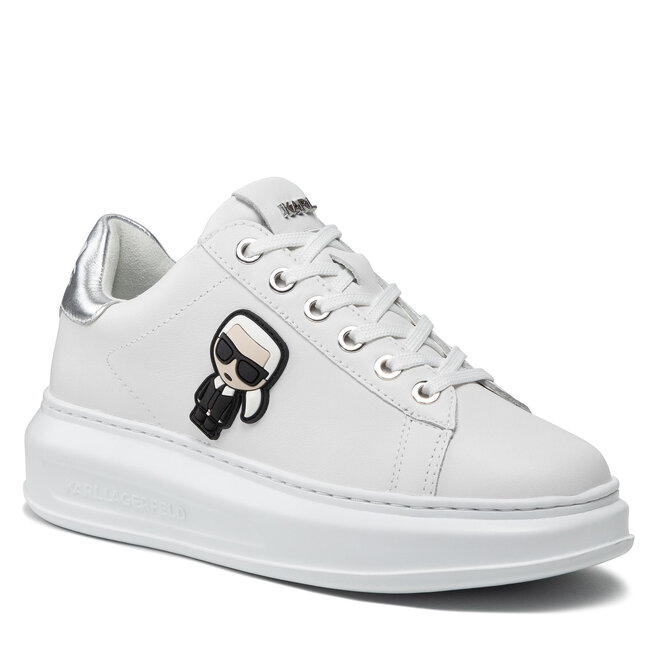 Sneakers KARL LAGERFELD KL62530 White Lthr W/Silver epantofi-Femei-Pantofi-Sneakerși imagine noua