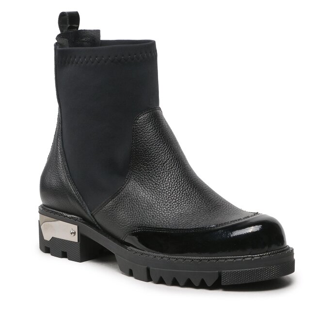 Botine R.Polański 1381 Czarny Lico/Czarny Lakier