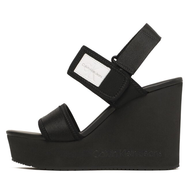 Calvin Klein Jeans Сандали Calvin Klein Jeans Wedge Sandal Badge YW0YW01028 Black BDS