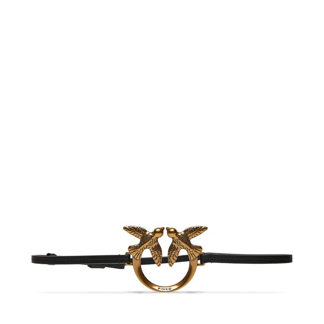 Pinko Women's Modern Bag – Black With Antique Gold Hardware, Leather & Lined Design
