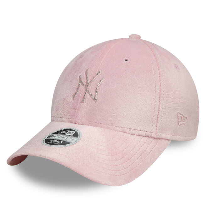 Czapka z daszkiem New Era New York Yankees Diamante Velour 9Forty - Różowy