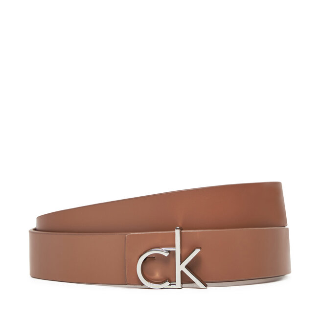Pasek Damski Calvin Klein Ck Logo Reversible Belt 3.0 - Brązowy