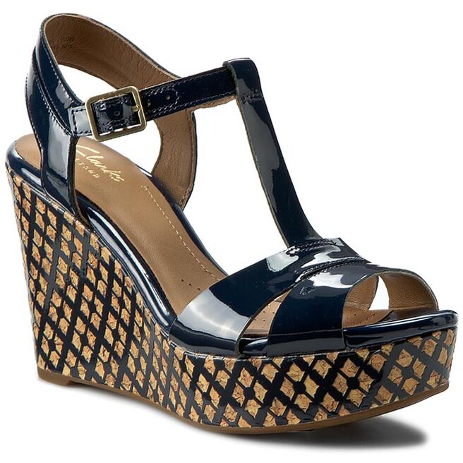 Sanda y Clarks Amelia Roma 261174734 Navy Patent eobuwie .pl