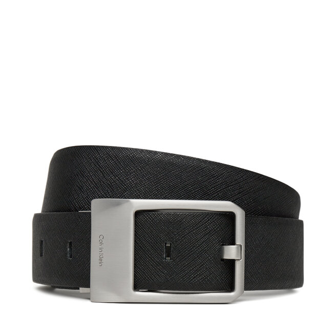 Pasek Męski Calvin Klein Faceted Buckle 35Mm Adj/Rev - Czarny