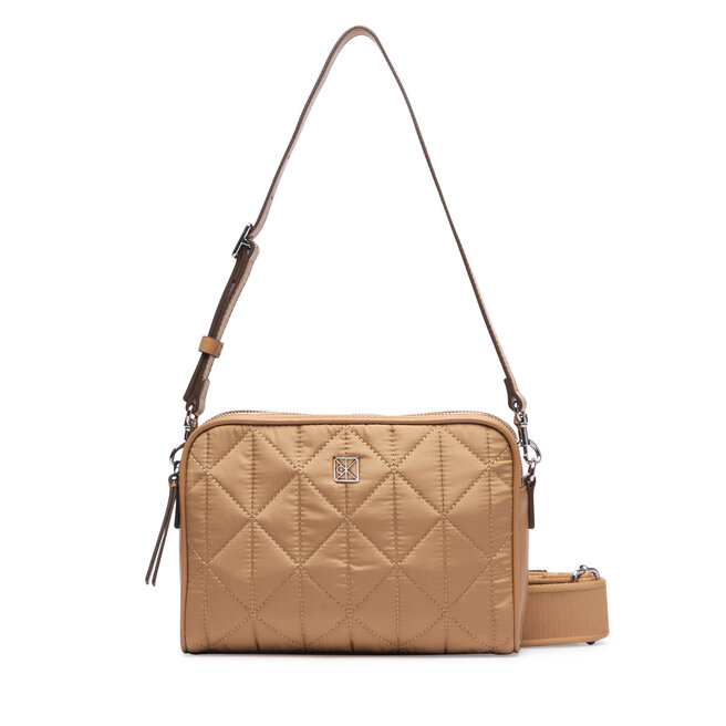 Torebka Calvin Klein Emblem Aop Jacquard Bucket LV04F3648G Beżowy -