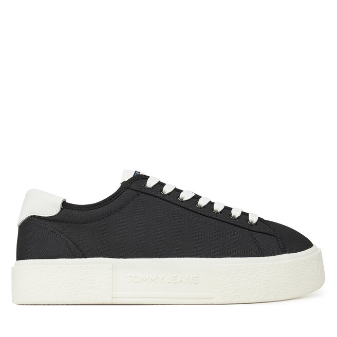 Sneakersy Tommy Jeans Tjw Flatform Canvas Sneaker - Czarny