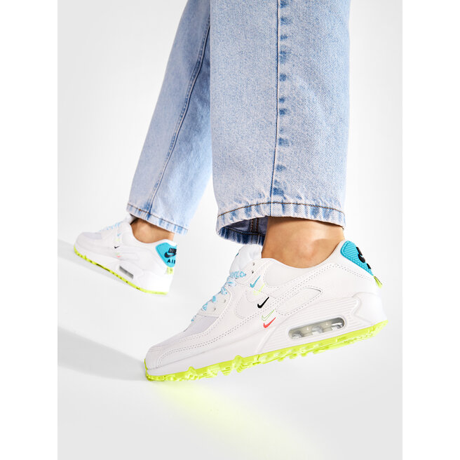 Batai Nike Air Max 90 Ww CK7069 100 White/White/Blue Fury/Volt •  Www.eavalyne.lt