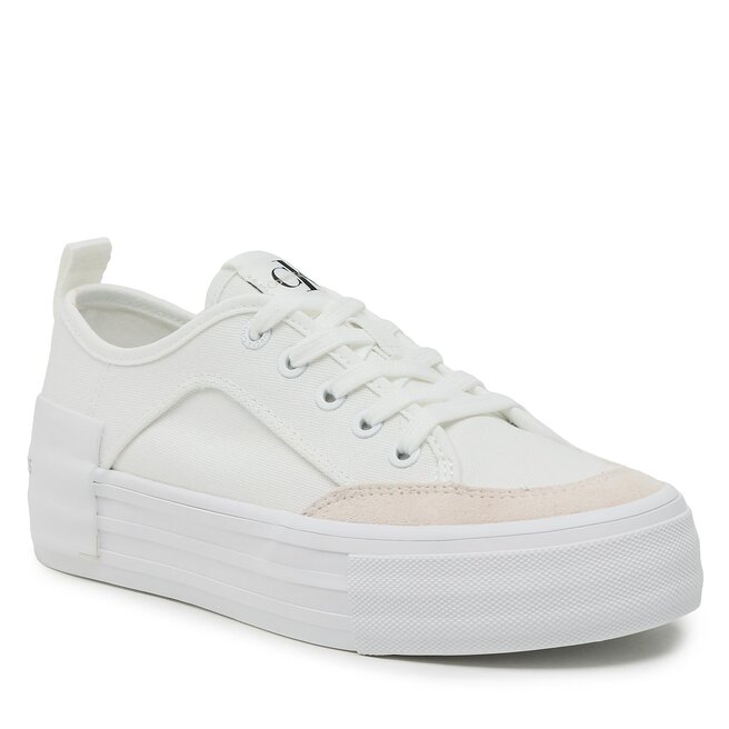 Teniși Calvin Klein Jeans Vulc Flatform Bold Irreg Lines YW0YW00903 White/Ancient White 0LA 0LA imagine noua