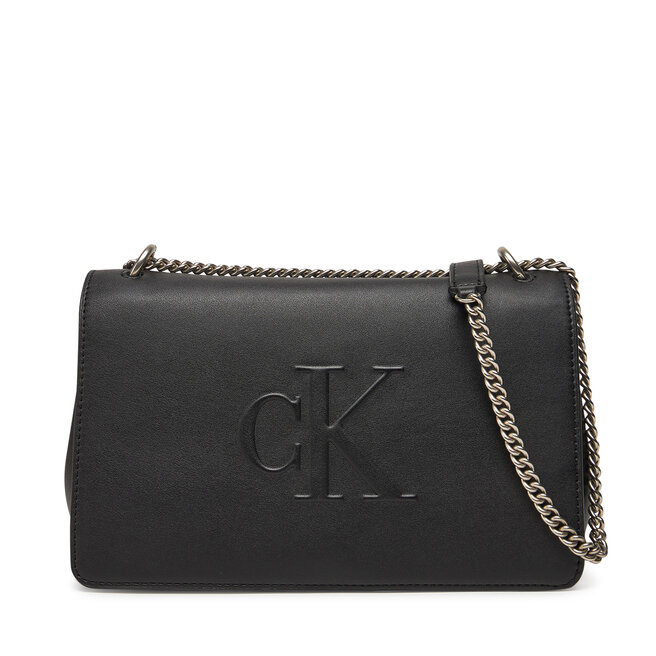 Torebka Calvin Klein Jeans Sculpted Ew Flap Conv Chain - Czarny