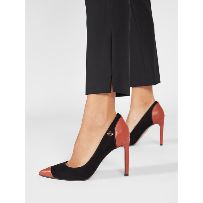 Baldowski Stilettos Baldowski D03701-1451-002 Skóra Koniak 98/Zamsz Czarny