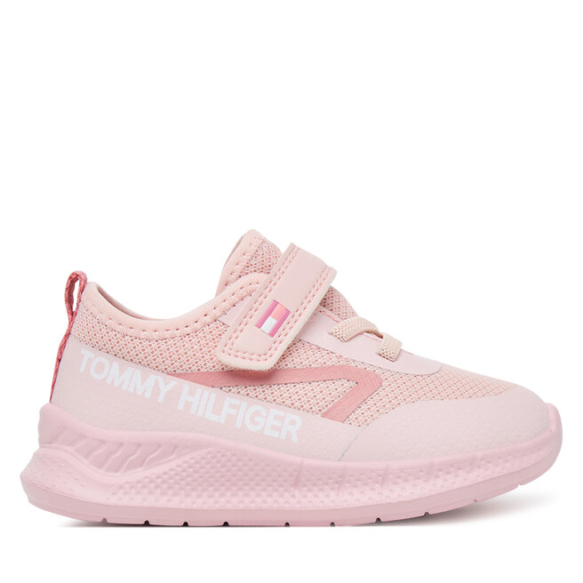Sneakersy Tommy Hilfiger Low Cut Lace-Up/Velcro Sneaker - M Różowy