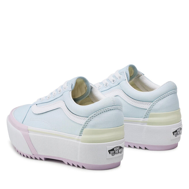 pastel multi true white vans