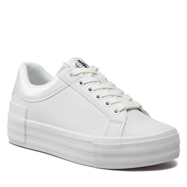 Sneakers Calvin Klein Jeans Vulc Flatform Bold Lth-Glossy YW0YW00867 White YBR Bold imagine noua