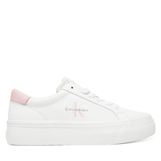 Sneakersy Calvin Klein Jeans Vulc Flatf Lth Logo Tag - Biały