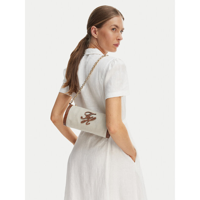 Torebka Tommy Hilfiger Th Elev Summ Chain Bag Canvas AW0AW18635 Beżowy -