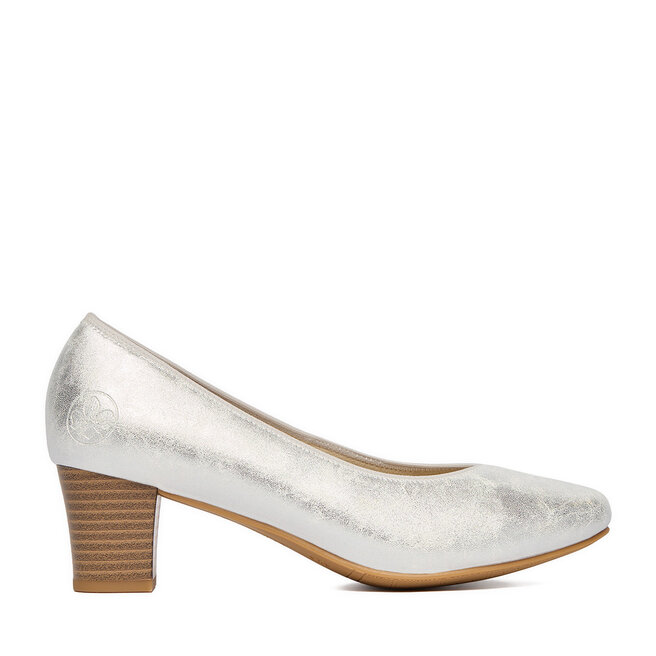 Czółenka Rieker 44650-90 Srebrny - kobiece