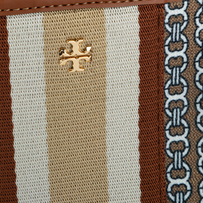 Tory Burch Táska Tory Burch Gemini Link Canvas Tote 53303 Light Umber Gemini Link 905