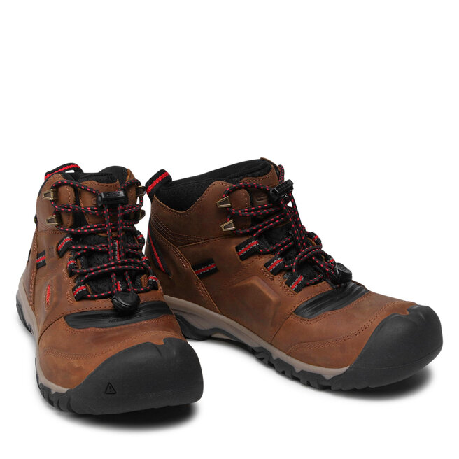 Keen Trekingová obuv Keen Ridge Flex Mid Wp 1025585 Bison/Red Carpet