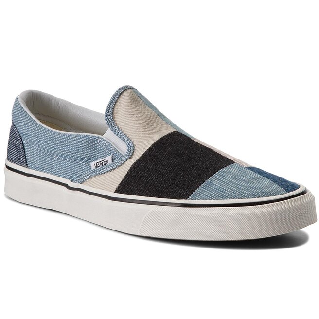 vans slip on patchwork denim