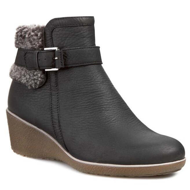 Botki ECCO Shiver Wedge 22062357487 Black eobuwie .pl