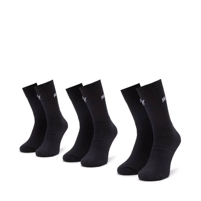 Zestaw 3 par wysokich skarpet damskich Puma 90793401 - Czarny