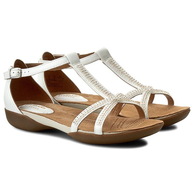 Sanda y Clarks Raffi Star 261139864 White Leather eobuwie .pl