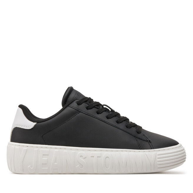Sneakersy Tommy Jeans Tjw Leather Cupsole Ess - Czarny