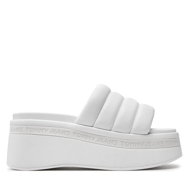 Klapki Tommy Jeans Tjw Wedge Sandal - Écru