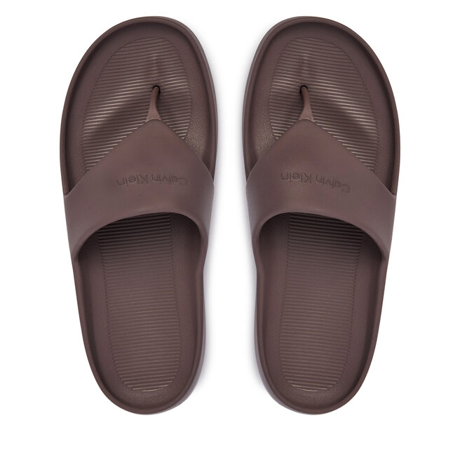 Japonki Calvin Klein One Piece Eva Flip Flop Thong HW0HW02957 Brązowy -