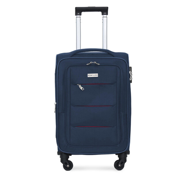 Walizka średnia Semi Line T5683-1 Granatowy -